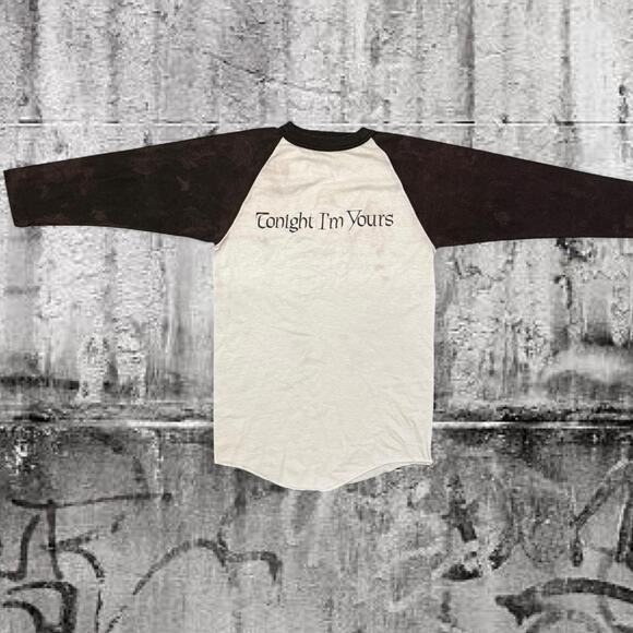 Vintage Rod Stewart 1981/82 Tour Raglan Tee – M (38-40) – White/Black Baseball T - Picture 5 of 8